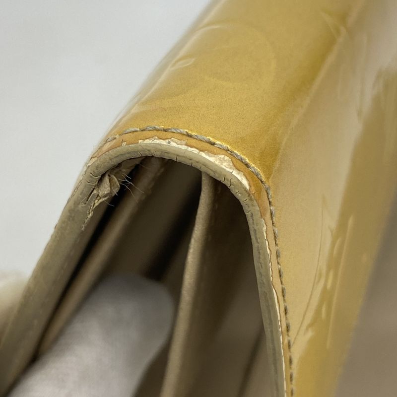 Louis Vuitton Long Wallet Vernis Porto Tresor International M91163 Beige Ladies