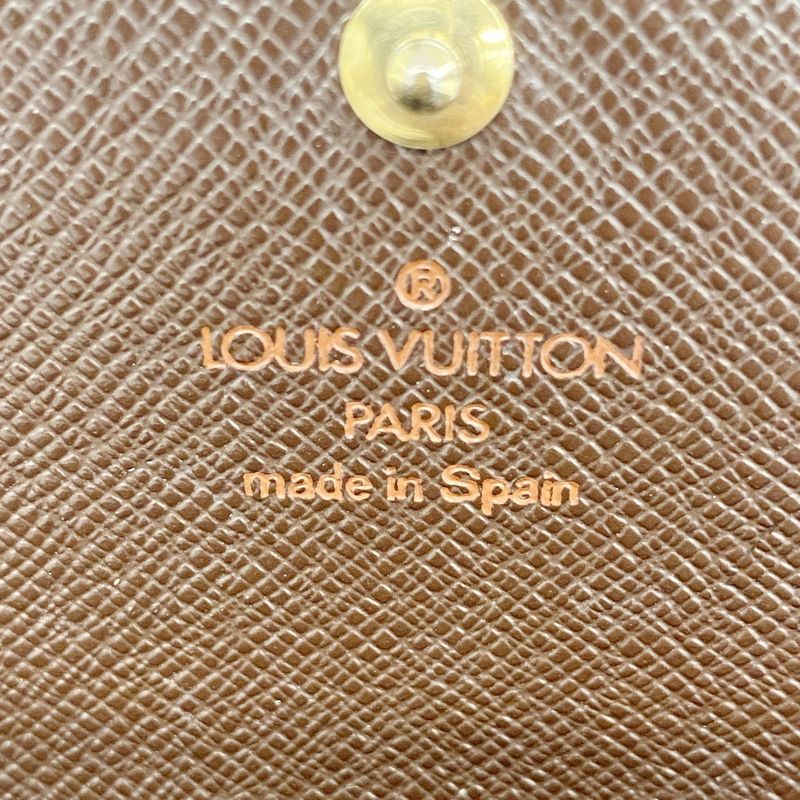 Louis Vuitton Wallet Damier Portomone Vietresor N61730 Ebene Ladies