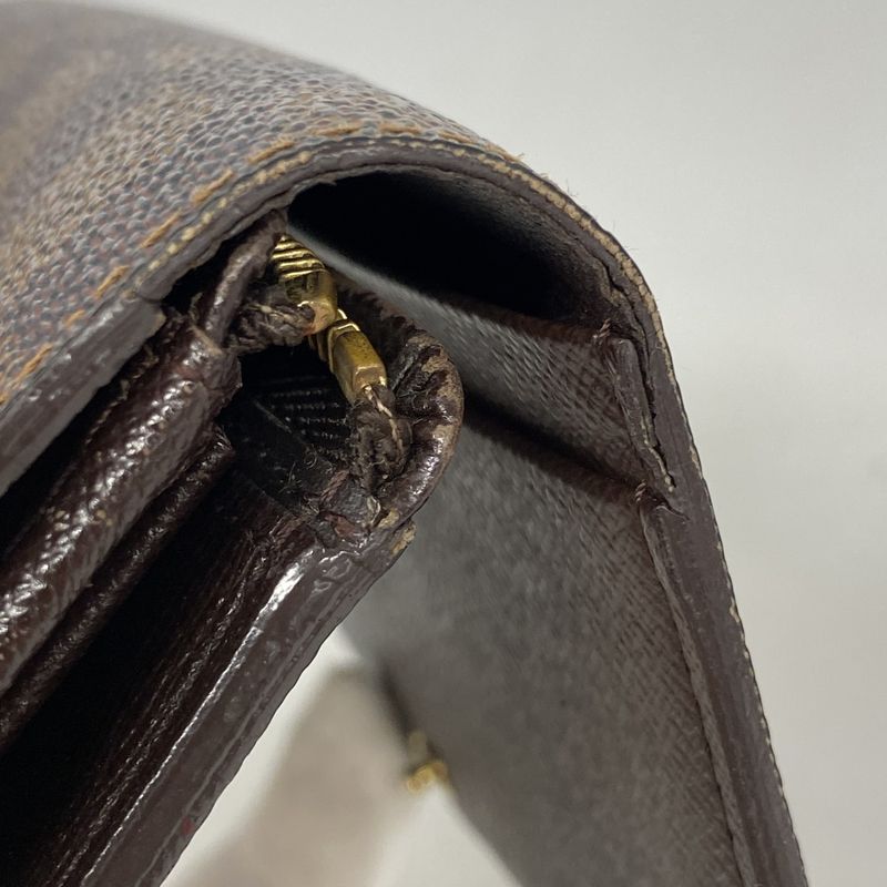 Louis Vuitton Wallet Damier Portomone Vietresor N61730 Ebene Ladies