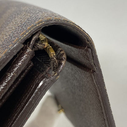 Louis Vuitton Wallet Damier Portomone Vietresor N61730 Ebene Ladies