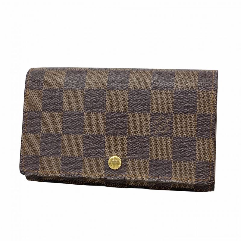 Louis Vuitton Wallet Damier Portomone Vietresor N61730 Ebene Ladies