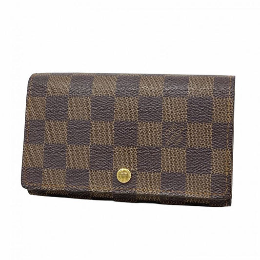 Louis Vuitton Wallet Damier Portomone Vietresor N61730 Ebene Ladies