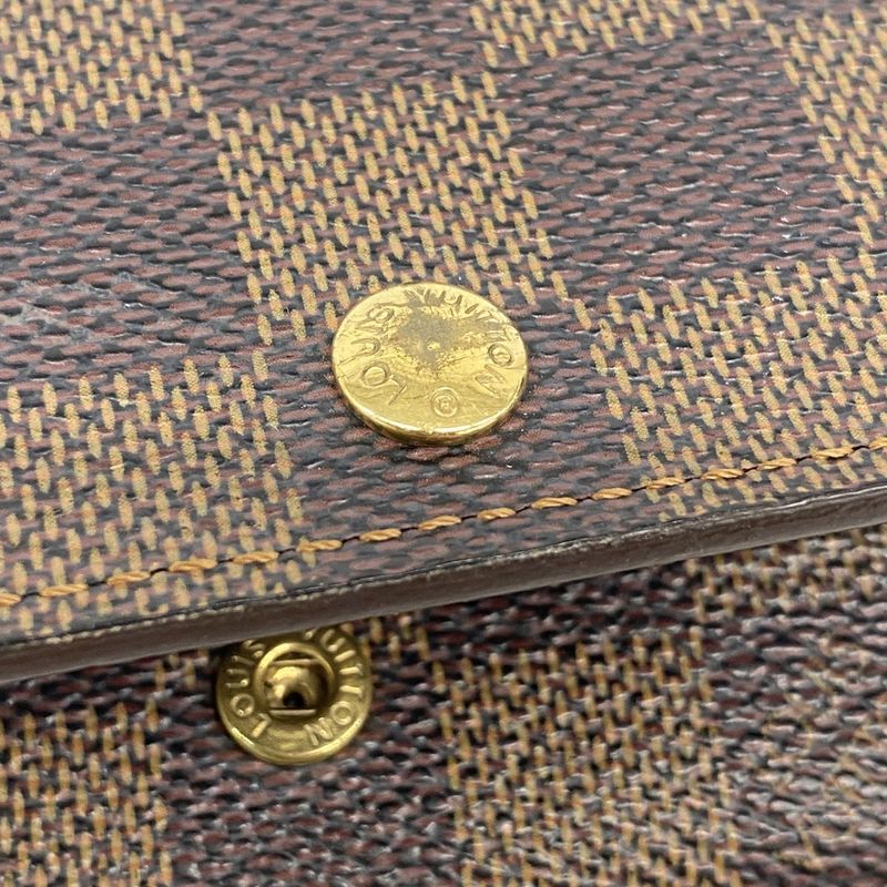 Louis Vuitton Wallet Damier Portomone Vietresor N61730 Ebene Ladies