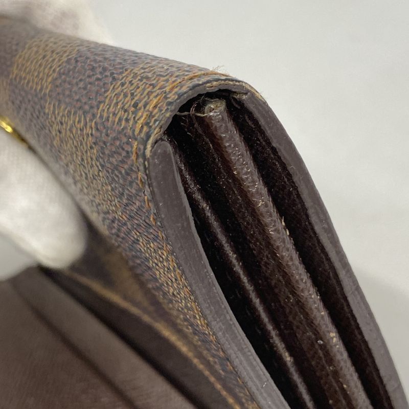 Louis Vuitton Wallet Damier Portomone Vietresor N61730 Ebene Ladies