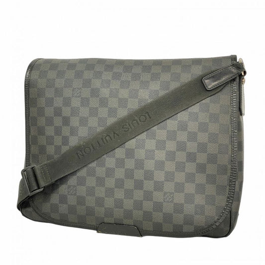 Louis Vuitton Shoulder Bag Damier Graphite Daniel GM N58033 Black Men's