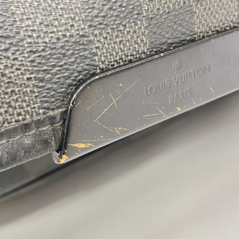 Louis Vuitton Shoulder Bag Damier Graphite Daniel GM N58033 Black Men's