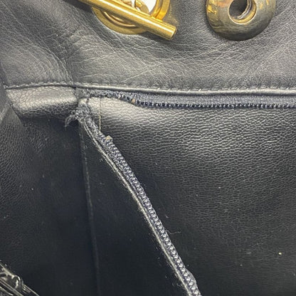 Chanel Shoulder Bag Matelasse Lambskin Black Gold Hardware Women