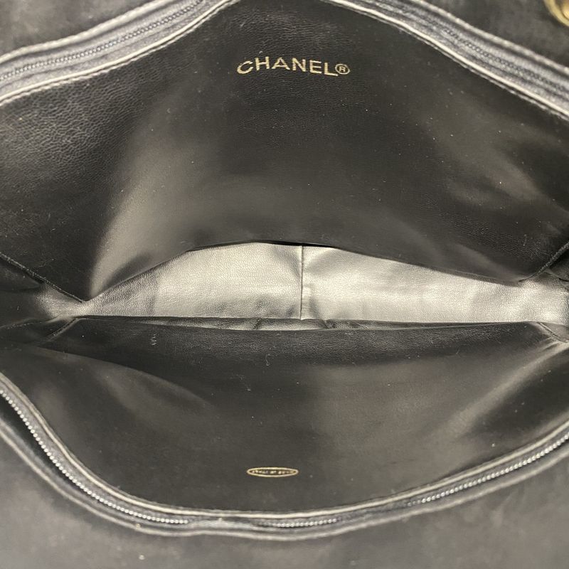 Chanel Shoulder Bag Matelasse Lambskin Black Gold Hardware Women