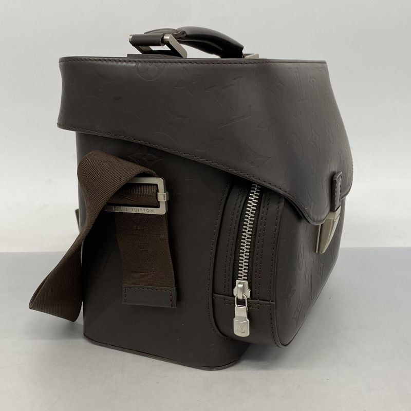 Louis Vuitton Handbag Monogram Glace Leather Charlie M46510 Cafe 2way Bag Men's