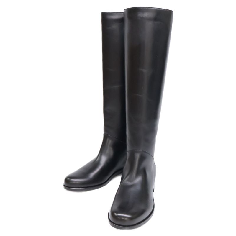 Fendi [similar] Croco Shape Push Leather Switching Long Boots 35