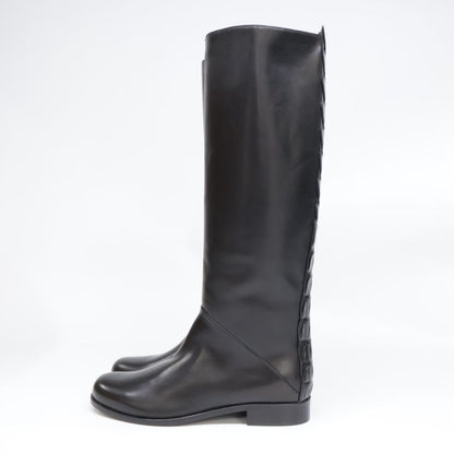 Fendi [similar] Croco Shape Push Leather Switching Long Boots 35
