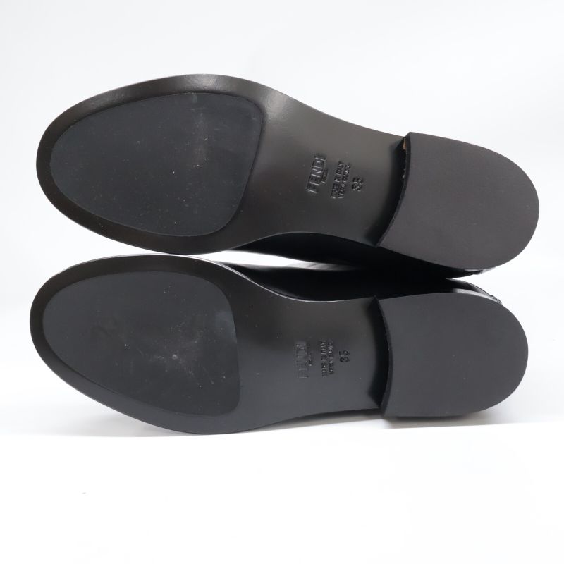 Fendi [similar] Croco Shape Push Leather Switching Long Boots 35