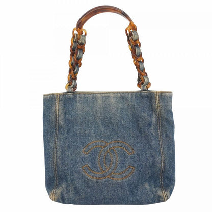 Chanel Tote Bag Denim Blue Gold Hardware Ladies