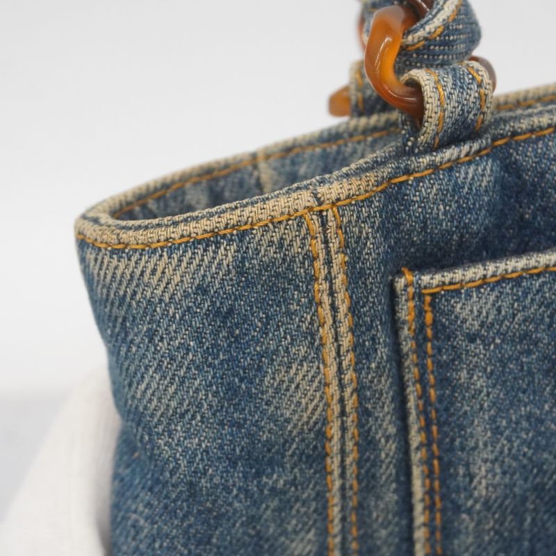 Chanel Tote Bag Denim Blue Gold Hardware Ladies