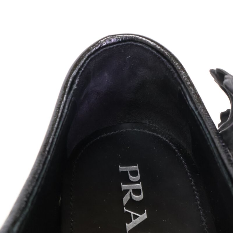 Prada [22ss] 2eg397 Floral Flower Applique Derby Floral Shoes 7