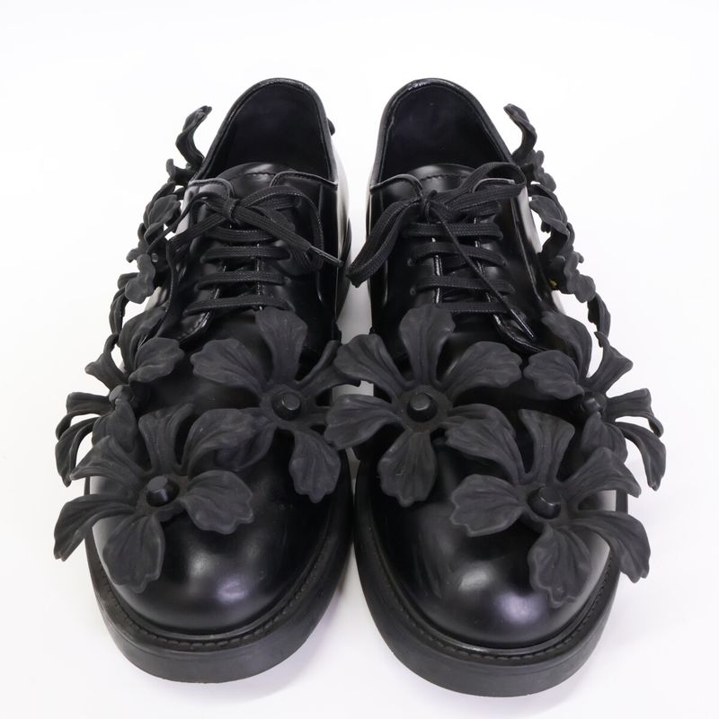 Prada [22ss] 2eg397 Floral Flower Applique Derby Floral Shoes 7