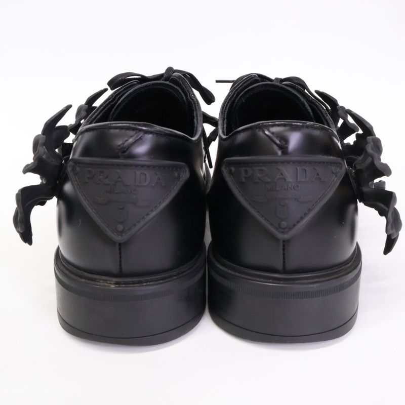 Prada [22ss] 2eg397 Floral Flower Applique Derby Floral Shoes 7