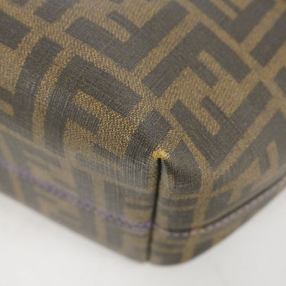 Fendi Tote Bag Zucca PVC Brown Chien Pan Gold Hardware Ladies