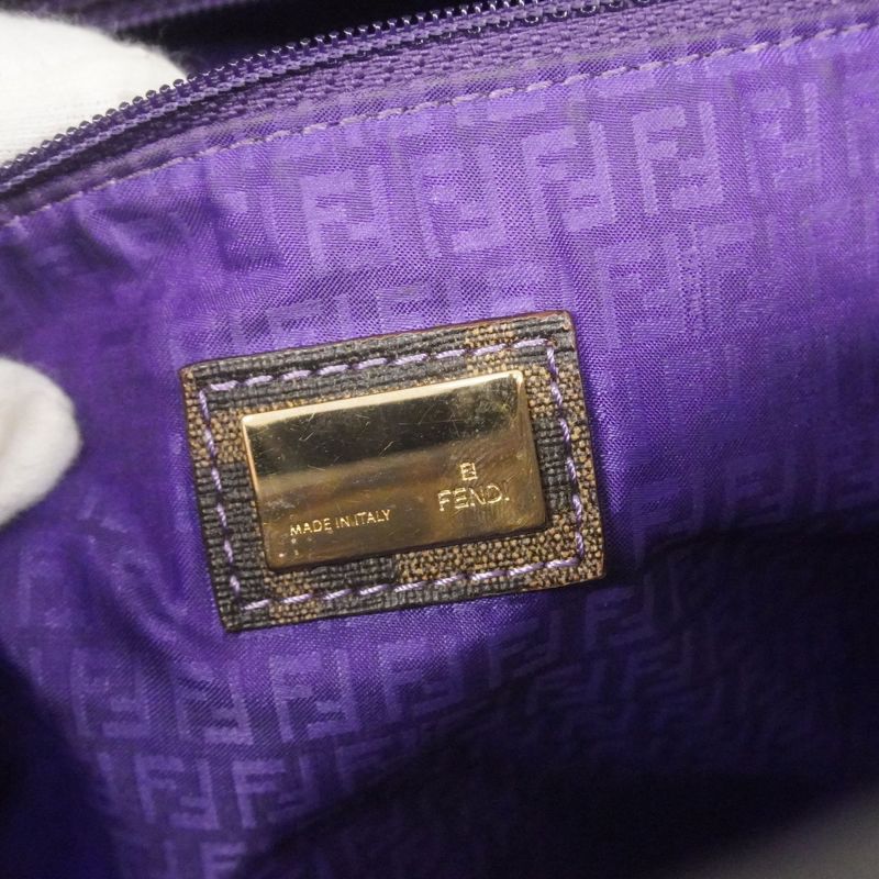 Fendi Tote Bag Zucca PVC Brown Chien Pan Gold Hardware Ladies