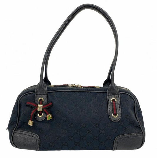 Gucci Handbag GG Canvas Princy 161720 Canvas Black Chien Pan Gold Hardware