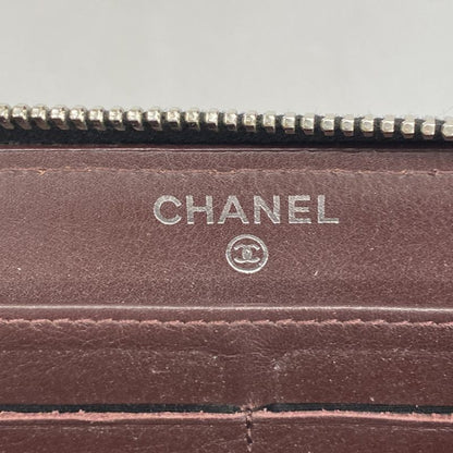 Chanel Long Wallet Matelasse Caviar Skin Black Silver Hardware Men Women Unisex