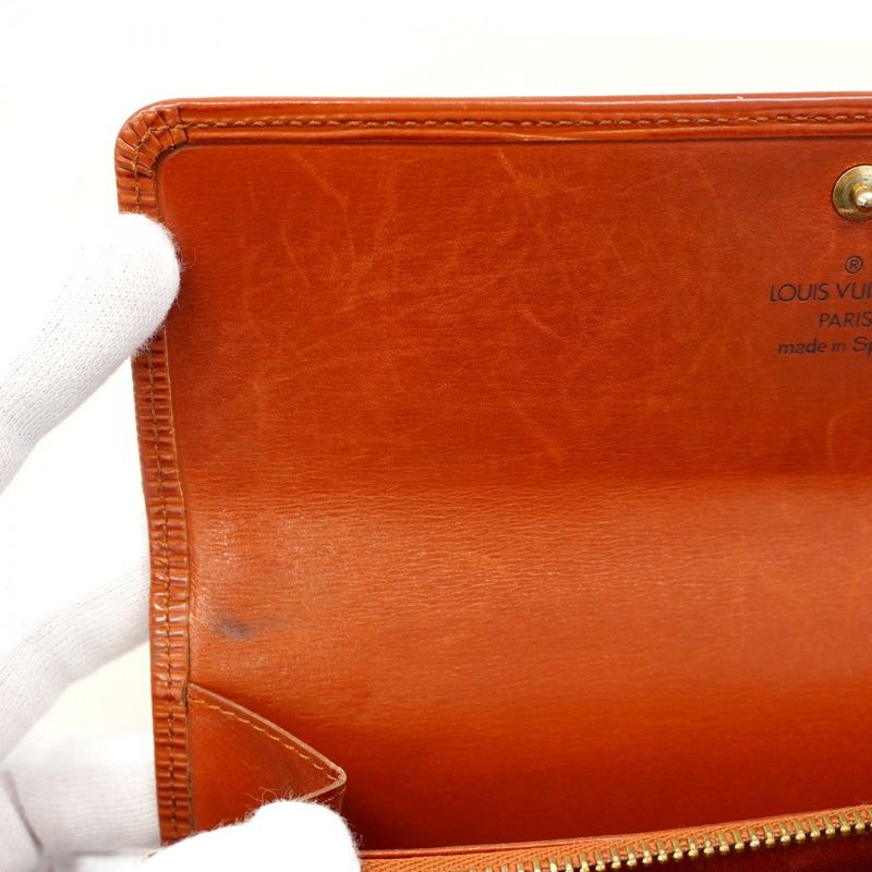 Louis Vuitton Long Wallet Epi Pochette Portomone Cles Di M63573 Kenya Brown