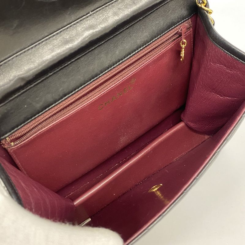 Chanel Shoulder Bag Matelasse Lambskin Black Gold Hardware Women