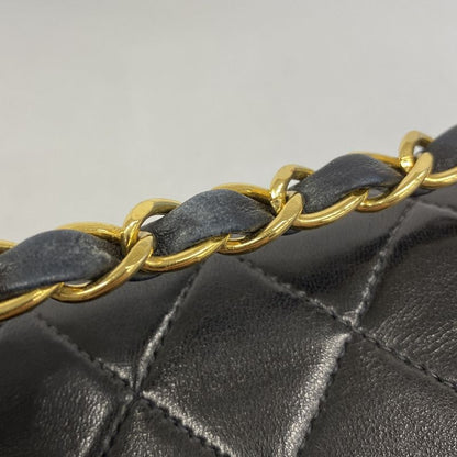 Chanel Shoulder Bag Matelasse Lambskin Black Gold Hardware Women