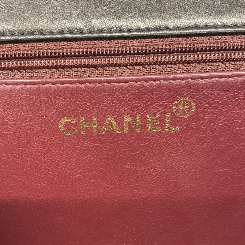 Chanel Shoulder Bag Matelasse Lambskin Black Gold Hardware Women