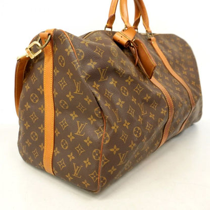 Louis Vuitton Boston Bag Monogram Keepall Bandoliere 55 M41414 Brown Men Women