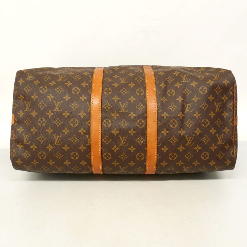 Louis Vuitton Boston Bag Monogram Keepall Bandoliere 55 M41414 Brown Men Women