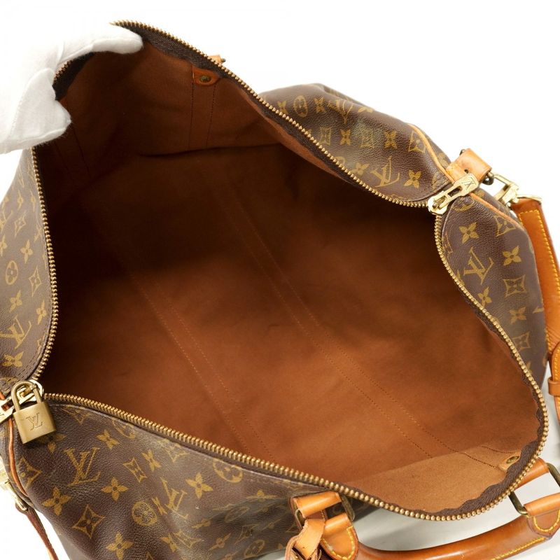 Louis Vuitton Boston Bag Monogram Keepall Bandoliere 55 M41414 Brown Men Women