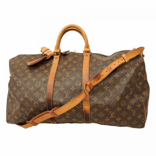 Louis Vuitton Boston Bag Monogram Keepall Bandoliere 55 M41414 Brown Men Women