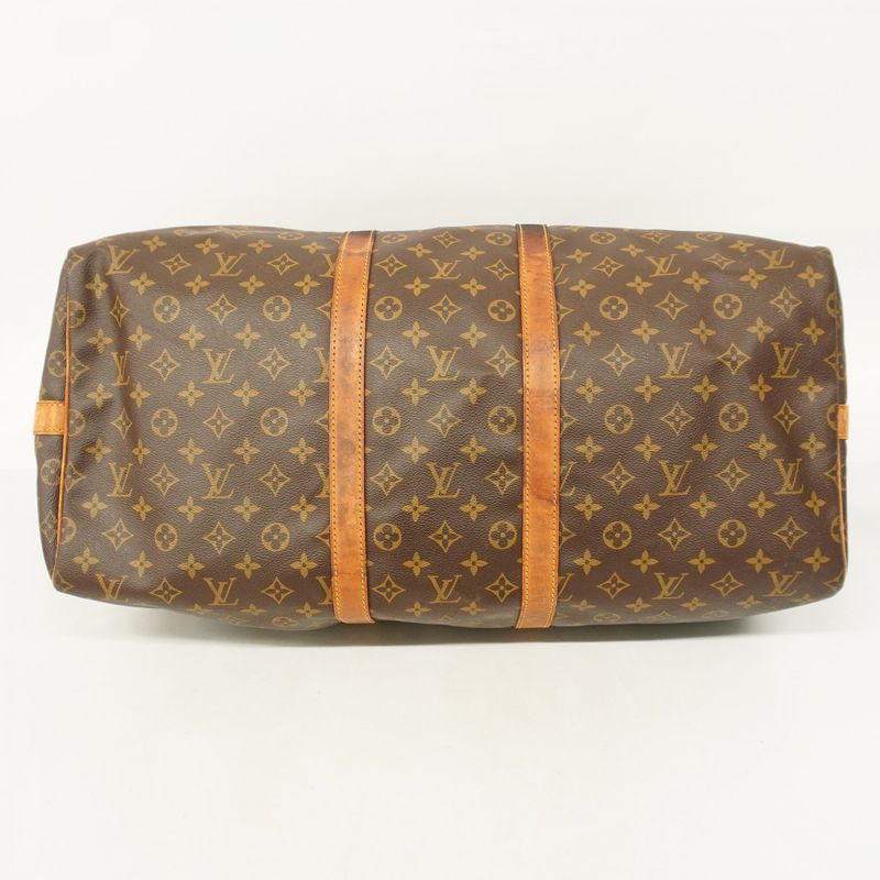 Louis Vuitton Boston Bag Monogram Keepall Bandoliere 55 M41414 Brown Men Women