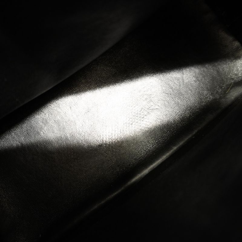 Chanel Tote Bag Reproduction Tote Caviar Skin Black Silver Hardware Women's