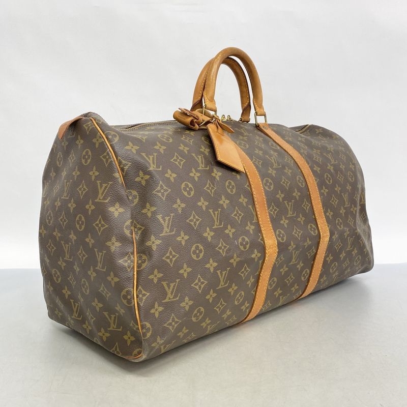 Louis Vuitton Boston Bag Monogram Keepall 55 M41424 Brown Men Women Unisex