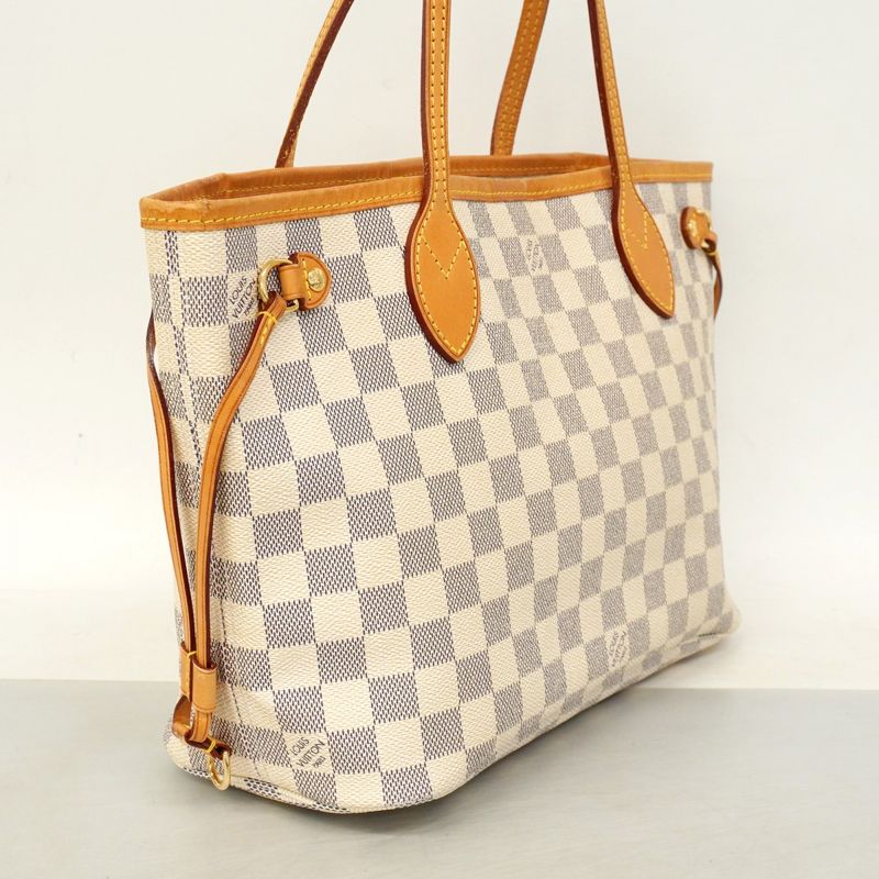 Louis Vuitton Tote Bag Damier Azure Neverfull PM N51110 White Ladies
