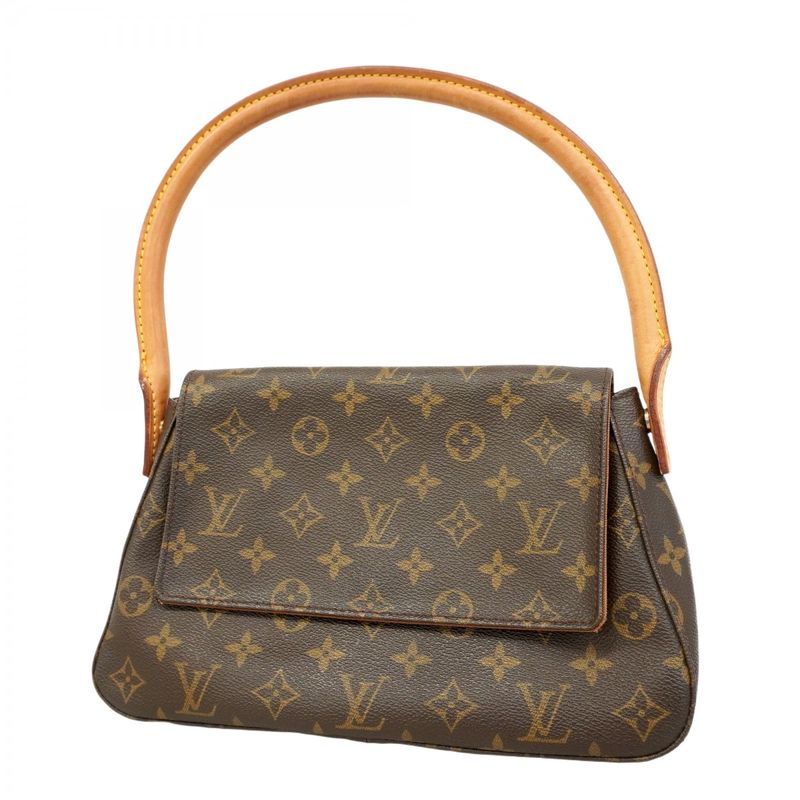 Louis Vuitton Shoulder Bag Monogram Mini Looping M51147 Brown Women's
