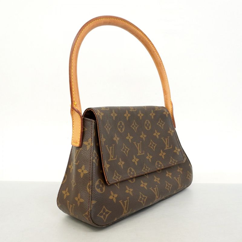 Louis Vuitton Shoulder Bag Monogram Mini Looping M51147 Brown Women's