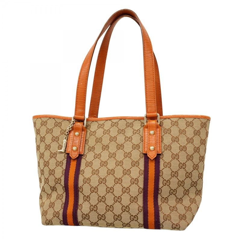 Gucci Tote Bag GG Canvas 137396 Canvas Brown Chien Pan Gold Hardware Women's