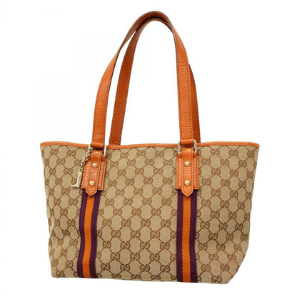 Gucci Tote Bag GG Canvas 137396 Canvas Brown Chien Pan Gold Hardware Women's