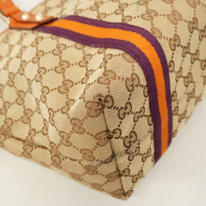 Gucci Tote Bag GG Canvas 137396 Canvas Brown Chien Pan Gold Hardware Women's