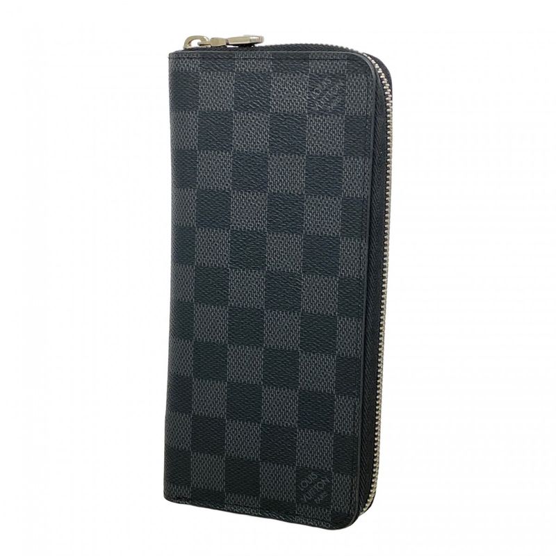 Louis Vuitton Long Wallet Damier Graphite Zippy Wallet Vertical N63095 Black