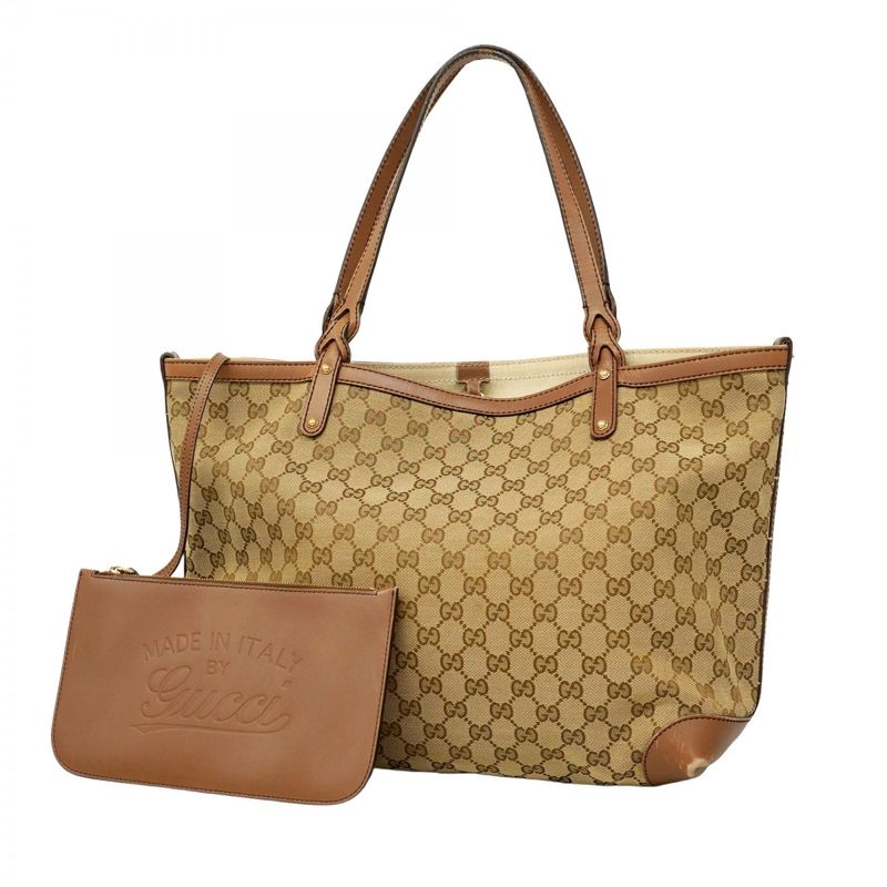 Gucci Tote Bag GG Canvas 247209 Canvas Brown Chien Pan Gold Hardware Women's