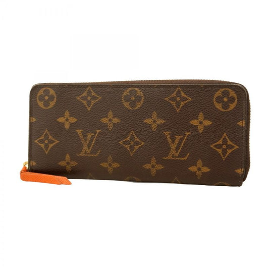 Louis Vuitton Long Wallet Monogram Portefeuille Clemence M60743 Brown Pimon