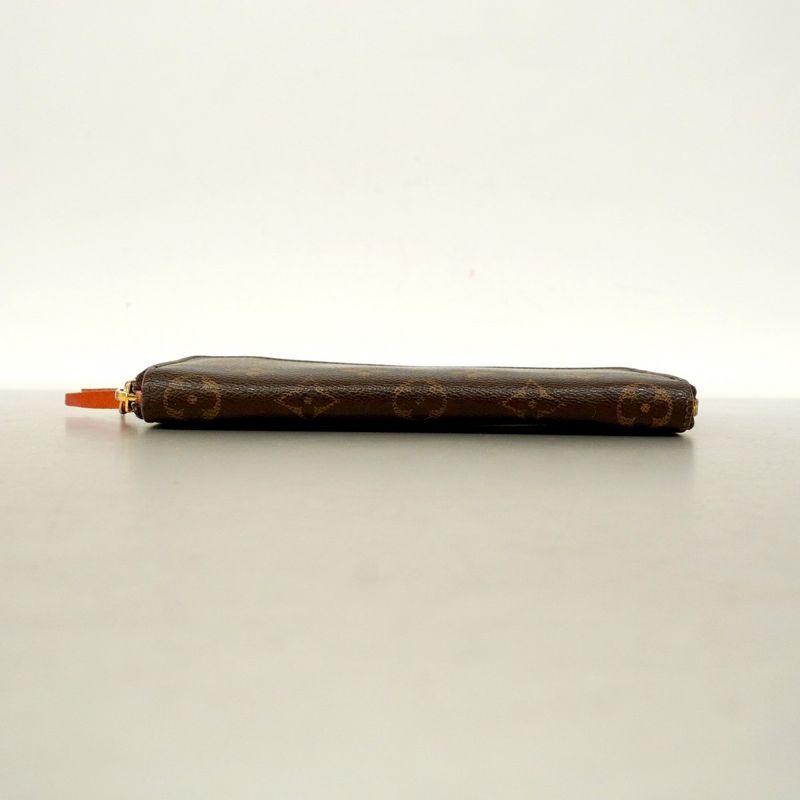 Louis Vuitton Long Wallet Monogram Portefeuille Clemence M60743 Brown Pimon