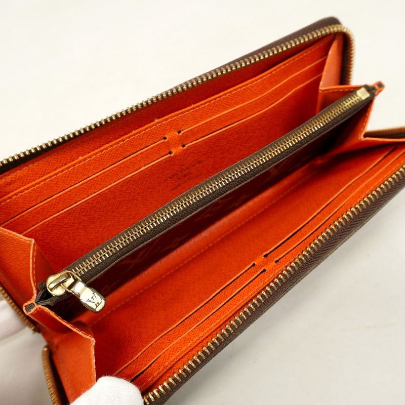 Louis Vuitton Long Wallet Monogram Portefeuille Clemence M60743 Brown Pimon