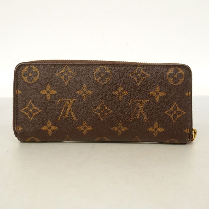 Louis Vuitton Long Wallet Monogram Portefeuille Clemence M60743 Brown Pimon