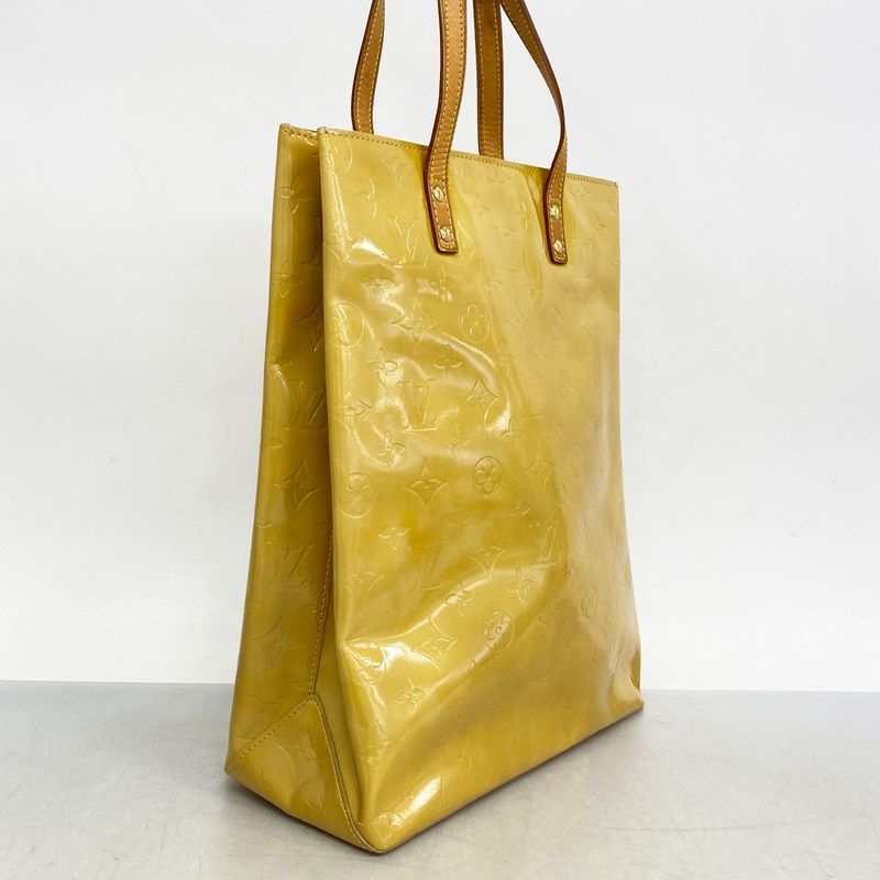 Louis Vuitton Tote Bag Vernis Lead MM M91141 Beige Ladies