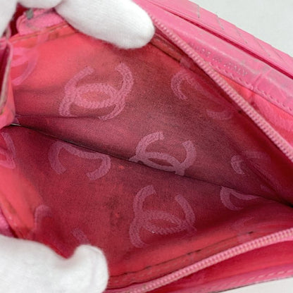 Chanel Long Wallet Cambon Lambskin Black Silver Hardware Women's